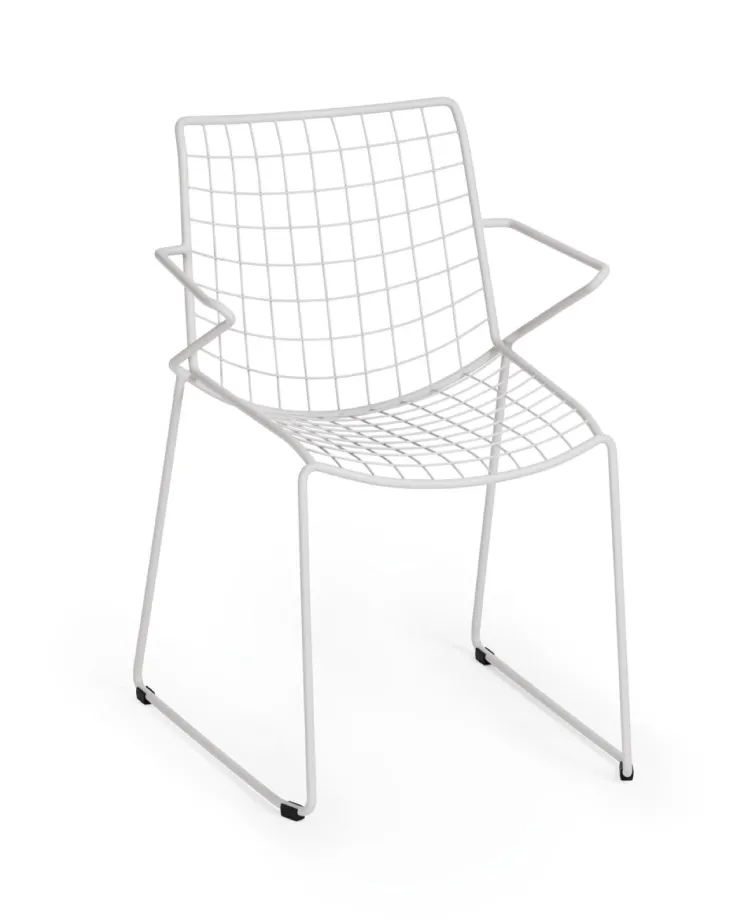 Gartenstuhl Weish�upl FLOW Dining-Stuhl Edelstahlsessel lichtgrau